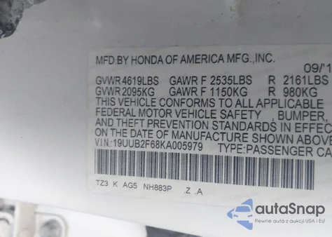 2019 Acura Tlx Tech A-Spec Pkgs from USA, damaged, VIN 19UUB2F68KA005979